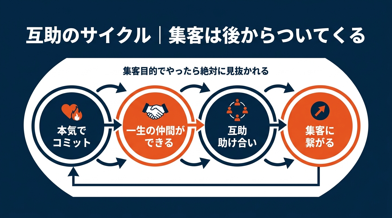 互助のサイクル｜集客は後からついてくる