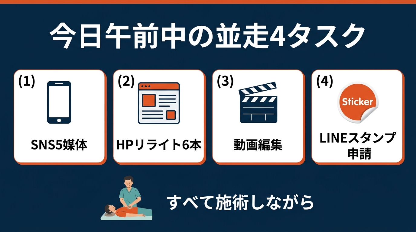 今日午前中の並走4タスク