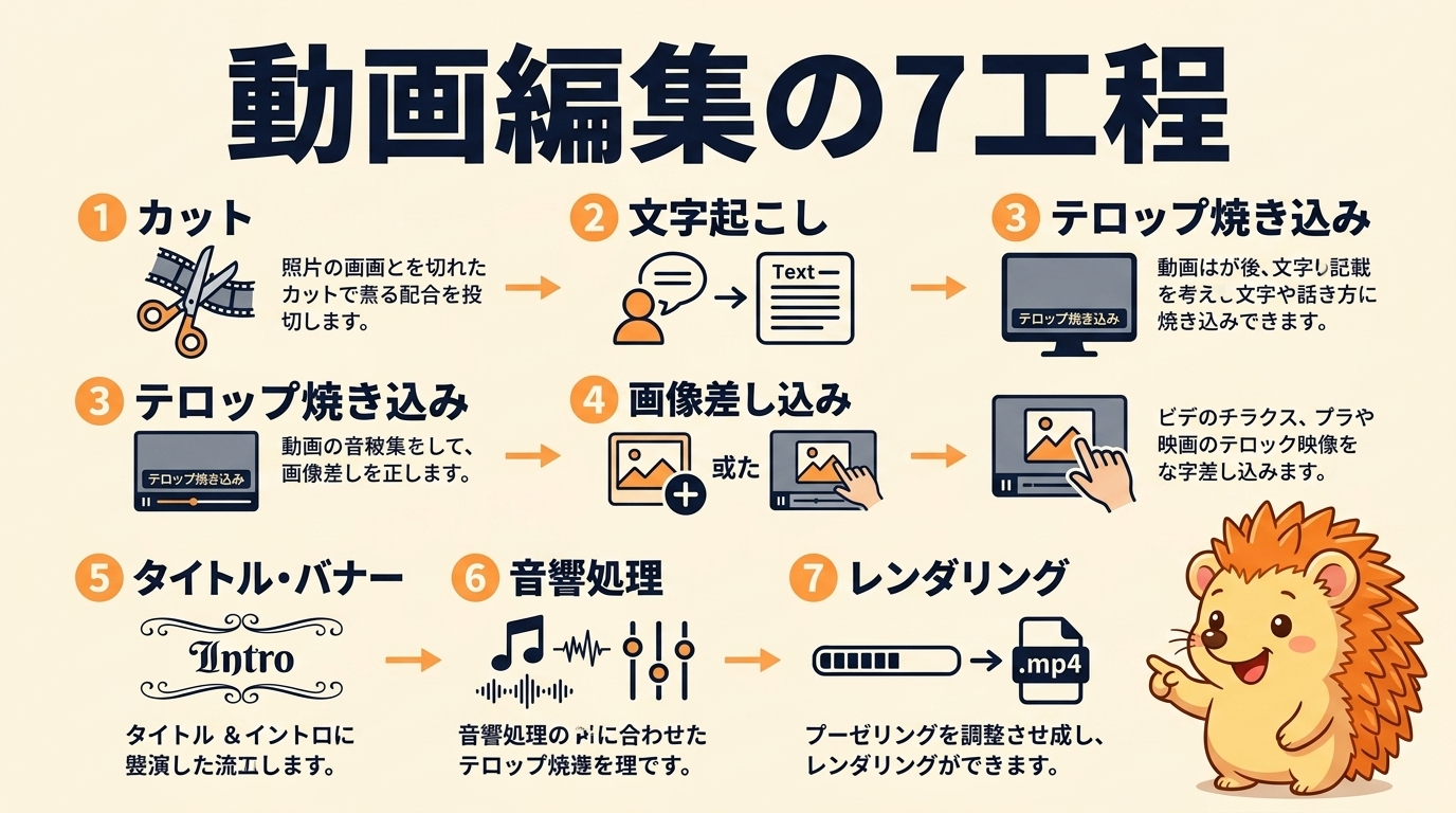 動画編集の7工程