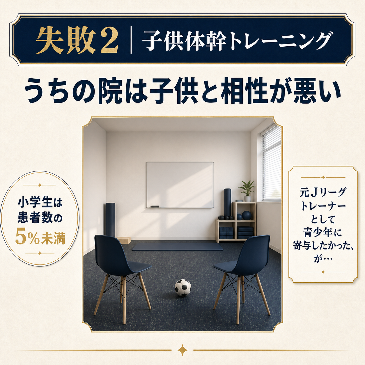 失敗2|子供体幹トレーニング・うちの院は子供と相性が悪かった
